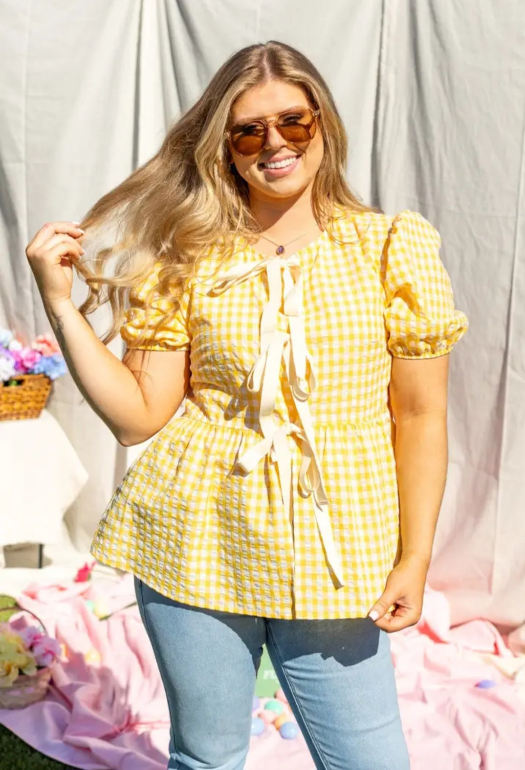 Yellow Gingham Blouse