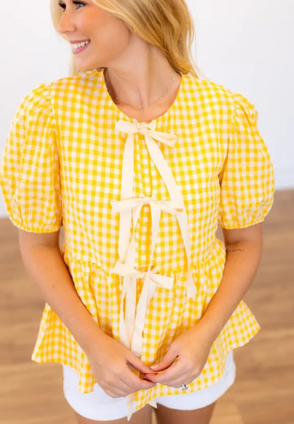 Yellow Gingham Blouse